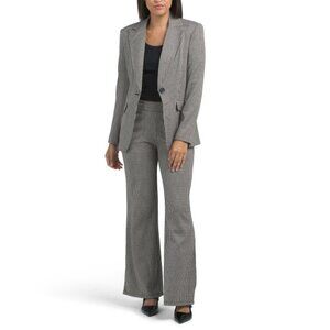 MAX STUDIO LONDON Black/Cream Double Knit Jacket And Pants Set